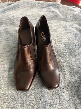 Franco Sarto Women’s Dark Brown Leather Slip-On Oxfords